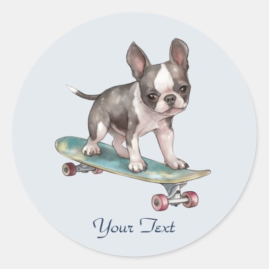 Watercolor Boston Terrier Sticker (Voorkant)