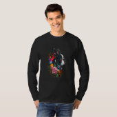 Watercolor Boston Terrier with flowers  Bostie  7 T-shirt (Voorkant volledig)