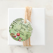 Watercolor bosvarens schimmels groen schrift bedankjes labels (In situ)