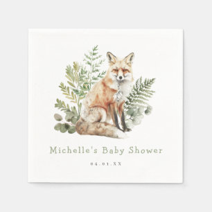 Watercolor Bosvos Vos Baby Borrel Servet