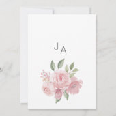 Watercolor botanic pastel pink floral RSVP Kaart (Achterkant)