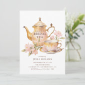 Watercolor  Botanical Bridal Tea Shower Kaart (Staand voorkant)