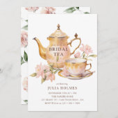 Watercolor  Botanical Bridal Tea Shower Kaart (Voorkant / Achterkant)