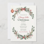 Watercolor Botanical Christmas Invitation Kaart (Voorkant)