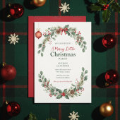 Watercolor Botanical Christmas Invitation Kaart
