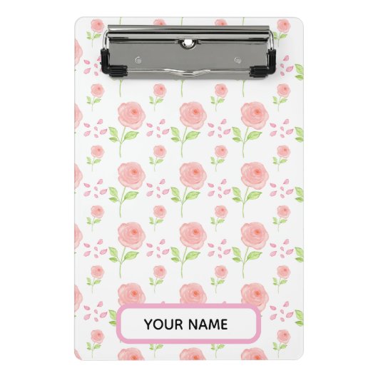 Watercolor Botanical  Floral Pattern Planner Mini Klembord (Voorkant)