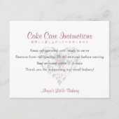 Watercolor Botanical Heart Cake Care Instructions Bedankkaart (Voorkant)