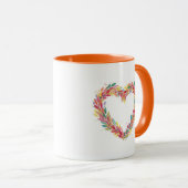 Watercolor Botanical Heart Mug Mok (Voorkant rechts)