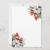 Watercolor Botanical Holly Berries Christmas Party Kaart (Achterkant)