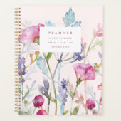 Watercolor Botanical Pastel Floral Planner (Voorkant)