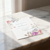 Watercolor Botanical Wedding Invitation Kaart