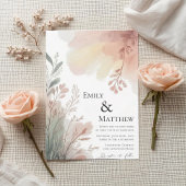 Watercolor Botanical Wedding Invitation Kaart