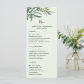 Watercolor Botanical Wedding Menu with Guest Name (Staand voorkant)