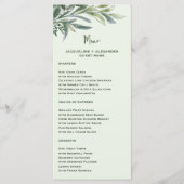 Watercolor Botanical Wedding Menu with Guest Name (Voorkant)