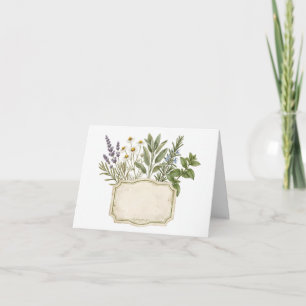 Watercolor Botanisch Frame met Verse Keuken Bedankkaart