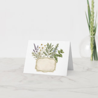 Watercolor Botanisch Frame met Verse Keuken Bedankkaart