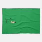 Watercolor botanisch groen initiaal monogram theedoek (Horizontaal)