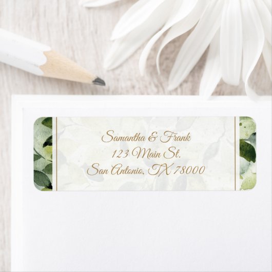 Watercolor Botanisch Retouradres Etiket (Insitu)