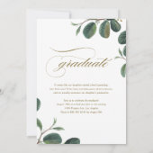 Watercolor Botanische Bladeren Kraft Foto Afstudee Aankondiging (Achterkant)