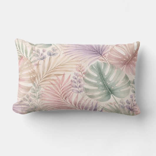 Watercolor Botanische Bladkussen Kussen (Voorkant)