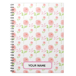 Watercolor Botanische Bloem Patroon Planner Notitieboek