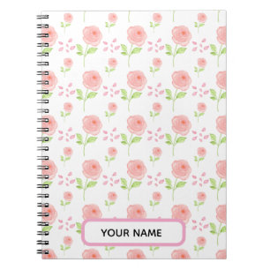 Watercolor Botanische Bloem Patroon Planner Notitieboek
