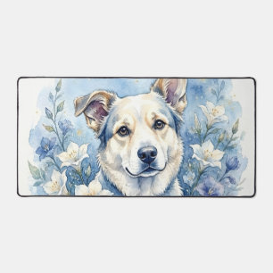 Watercolor Botanische Bloemhond Portret Bureaumat