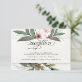 Watercolor Botanische Bloesems Trouwreceptie Kaart (Staand voorkant)