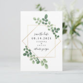 Watercolor Botanische Geometrische Save The Date (Staand voorkant)