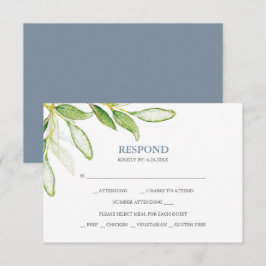 Watercolor Botanische Groene Antwoord RSVP Kaarten