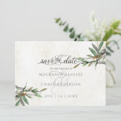 Watercolor Botanische Huwelijksaankondiging om Dat Save The Date (Staand voorkant)