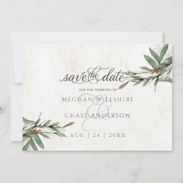Watercolor Botanische Huwelijksaankondiging om Dat Save The Date