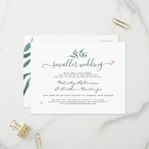 Watercolor Botanische Kleinere Huwelijkscript Upda Uitnodiging Briefkaart