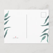 Watercolor Botanische Kleinere Huwelijkscript Upda Uitnodiging Briefkaart (Achterkant)