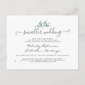 Watercolor Botanische Kleinere Huwelijkscript Upda Uitnodiging Briefkaart (Voorkant)