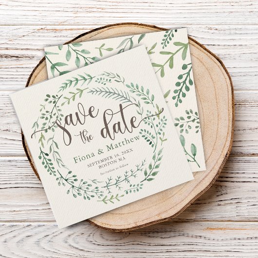 Watercolor Botanische Krans Save The Date