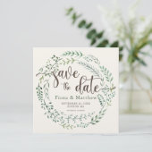 Watercolor Botanische Krans Save The Date (Staand voorkant)