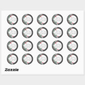 Watercolor botanische krans script vreugde winter ronde sticker (Vel)