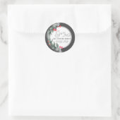 Watercolor botanische krans script vreugde winter ronde sticker (Tas)
