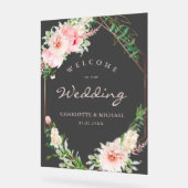 Watercolor Botanische Lente Geometrische Trouwdag Acryl Bord (Hoek)