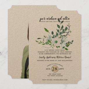 Watercolor Botanische Pensioen FOTO Beroep Kaart