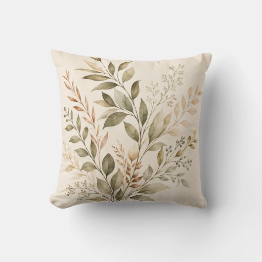 Watercolor botanische takken decoratieve kussen (Voorkant)
