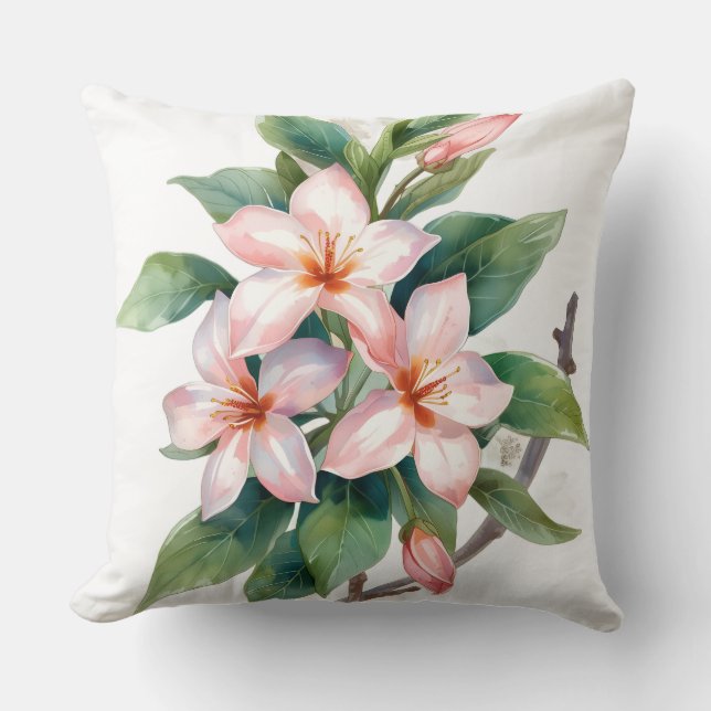 Watercolor Botanische Worp Kussenhoes Kussen (Voorkant)