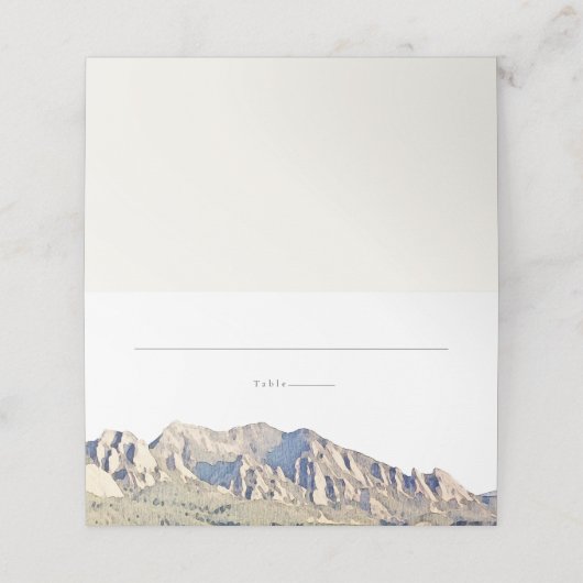 Watercolor Boulder Colorado Flatirons Naam  Plaatskaartje (Buitenkant ongevouwen)