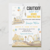 Watercolor Bouwtrucks Baby Shower Kaart (Voorkant)