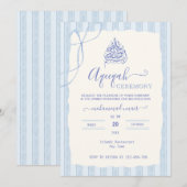 Watercolor Bow  Blue stripes Islamic Aqiqa Aqeeqa  Kaart (Voorkant / Achterkant)