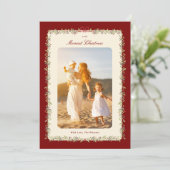 watercolor bow botanical frame 1 photo flat  feestdagenkaart (Staand voorkant)