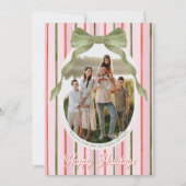Watercolor Bow Family Photo Christmas Card Feestdagenkaart (Voorkant)