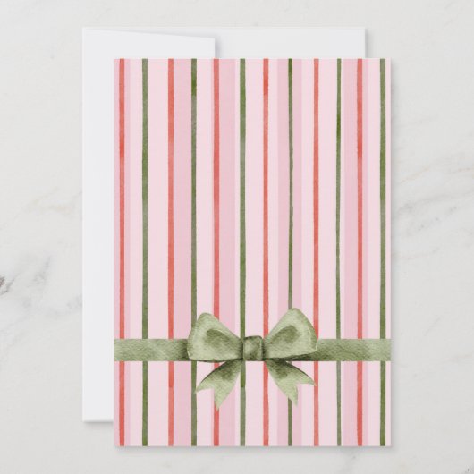 Watercolor Bow Family Photo Christmas Card Feestdagenkaart (Achterkant)