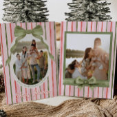 Watercolor Bow Family Photo Christmas Card Feestdagenkaart